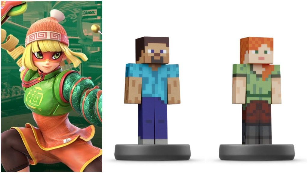 Ogłoszono datę premiery Minecraft Super Smash Bros.  Ultimate amio, Minecraft Steve i Alex amiibo z opóźnieniem