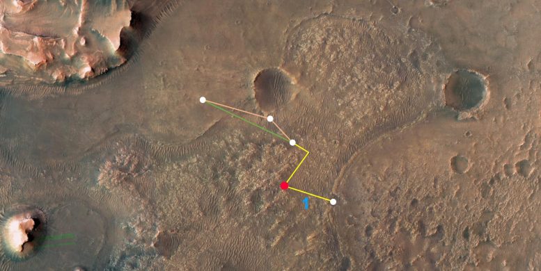 Ingenuity Mars Helicopter Route Options