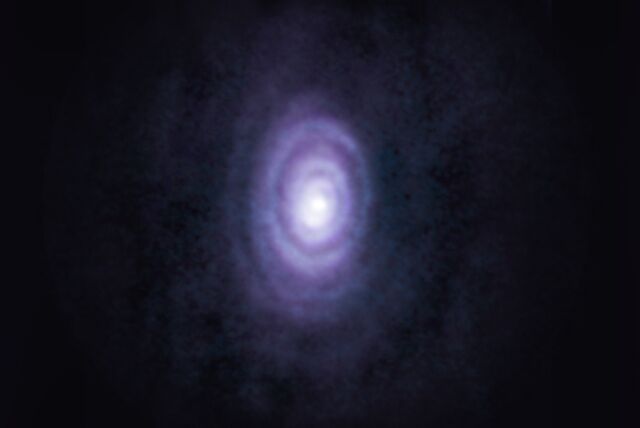 Widok przedstawiający bogatą w węgiel gwiazdę V Hya w jej ostatnim rozdziale.