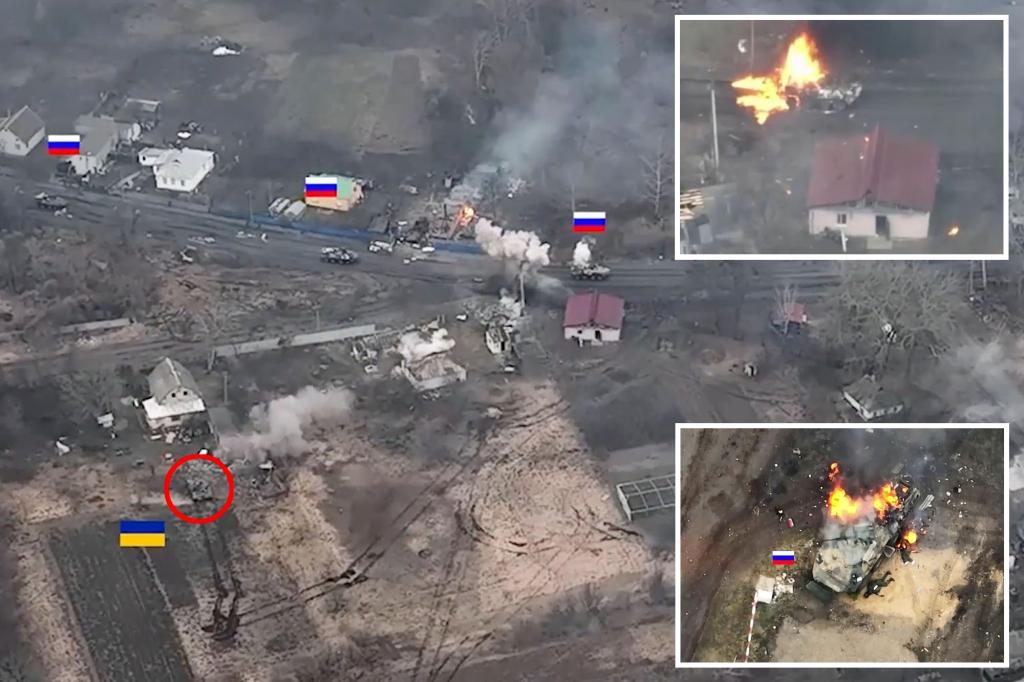 Ukraiński czołg zaatakował rosyjską kolumnę pancerną pod Kijowem: wideo