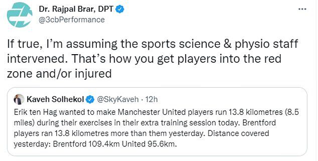 W odpowiedzi na doniesienia dr Rajpal Prarr powiedział, że Tin Hag ryzykuje zranienie graczy