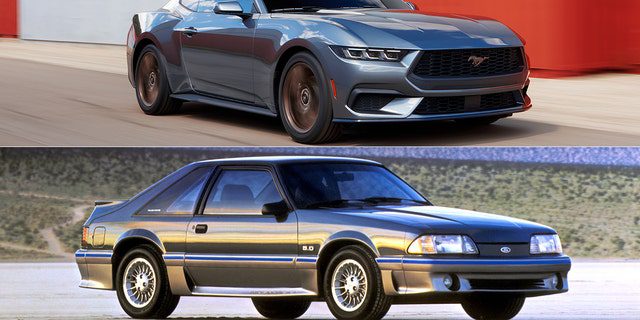 2024 Mustang V-8 ma tę samą pojemność skokową 5 litrów, co Fox Body.