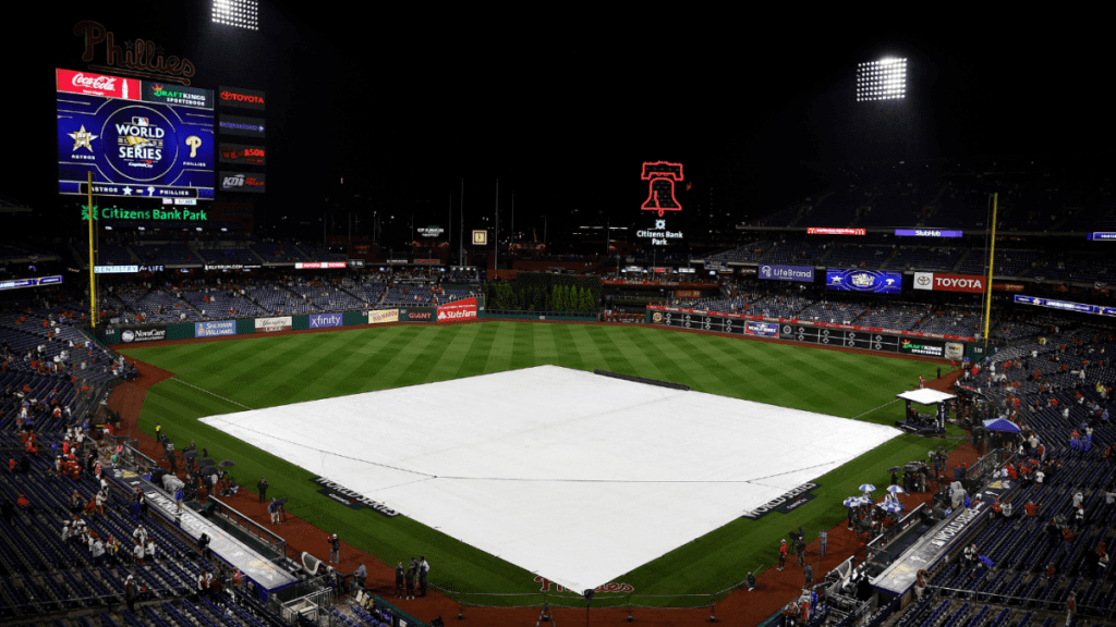 World Series 3: Deszcz popycha Phillies-Astros przełożony na wtorek, zmiany w harmonogramie na 2022 Fall Classic
