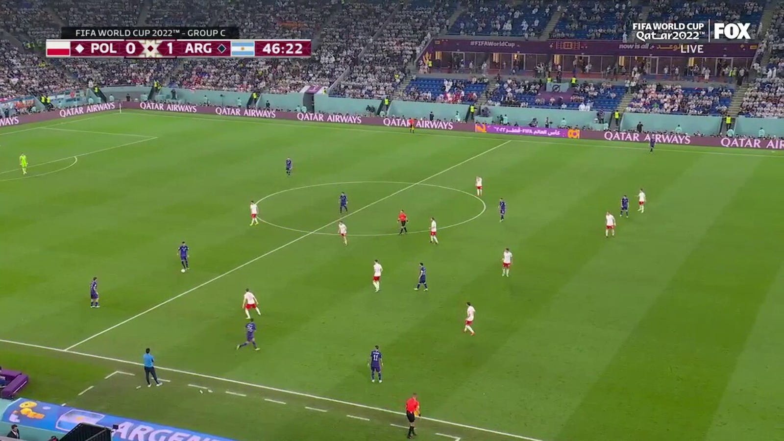 Alexis McAllister z Argentyny strzela gola przeciwko Polsce w 46 minut